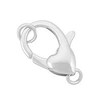 Rhodium Silver Heart Oval Trigger Clasp 19mm