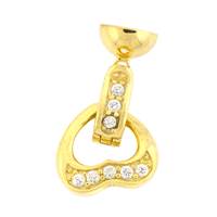 Gold Vermeil Cubic Zirconia Fold-Over Heart Clasp C-1