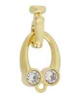 Gold Vermeil Cubic Zirconia Fold-Over Oval Clasp