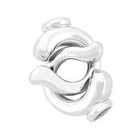 Rhodium Silver Interlock C Clasp 13mm