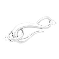 Rhodium Silver Hook and Eye Clasp 23mm