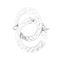 Rhodium Silver Hammer Interlock 2-Rows Clasp 18mm