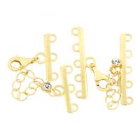 Gold Vermeil Cubic Zirconia Adjustable Bar Clasps