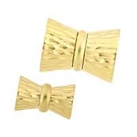 Gold Vermeil Magnetic Bow Matt Clasps