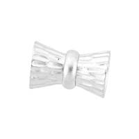 Rhodium Silver Magnetic Matt Bow Clasp 16mm