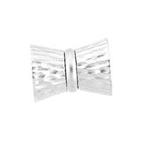 Rhodium Silver Magnetic Matt Bow Clasp 22mm