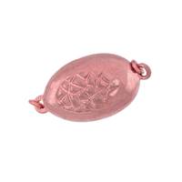Rose Gold Vermeil Hammer Oval One Touch Clasp