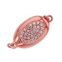 Rose Gold Vermeil Cubic Zirconia One Touch Clasp