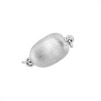 Rhodium Silver Matt Oval One Touch Clasp 11mm