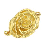 Vermeil Gold Rose One Touch Clasp