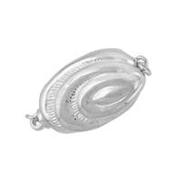 Rhodium Silver Shell One Touch Clasp 17mm