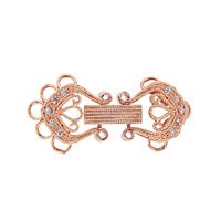 Rose Gold Vermeil Cubic Zirconia Multi-Strand Fold Over Clasp