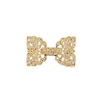 Gold Vermeil Cubic Zirconia Fold-Over Multi -Strand Fold Over Clasp