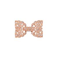 Rose Gold Vermeil Cubic Zirconia Multi-Rows Fold Over Clasp