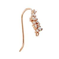 Rose Gold Vermeil Cubic Zirconia Earwire Earring