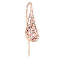Rose Gold Vermeil Cubic Zirconia Earwire Earring