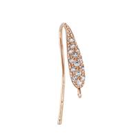 Rose Gold Vermeil Cubic Zirconia Earwire Earring