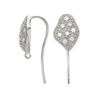 Rhodium Sterling Silver Earwire Earring (N)