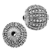 Rhodium Sterling Silver Ball Diamond Bead B-2