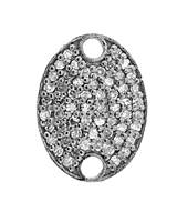Rhodium Sterling Silver Oval Diamond Connector C-2