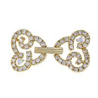 Gold Vermeil Cubic Zirconia Multi Rows Fold Over Clasp