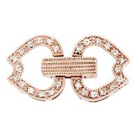 Rose Gold Vermeil Cubic Zirconia Multi-Strand Fold Over Clasp