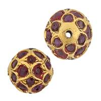 Vermeil Ball Ruby Bead