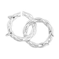 Rhodium Silver Twisted Interlock 2-Rows Clasp 18mm