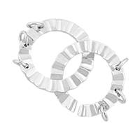 Rhodium Silver Diamond Cut Interlock 3-Rows Clasp 18mm