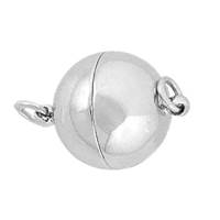 Rhodium Silver Magnetic Ball Clasp 10mm