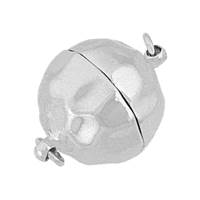 Rhodium Silver Hammer Ball Clasp 14mm