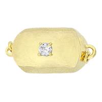 Gold Vermeil Cubic Zirconia Magnetic Nugget Clasp