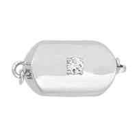 Rhodium Silver Magnetic Nugget Clasp 15mm