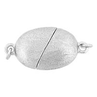 Rhodium Silver Magnetic Matt Oval Clasp 15mm