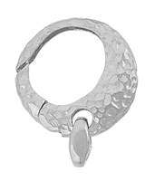 Rhodium Silver Hammer Round Trigger Clasp 18mm