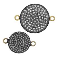 Rhodium Sterling Silver Disc Diamond Connector C-10