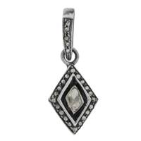 Rhodium Silver Diamond Charm 16mm