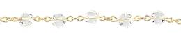 GOLD PLATED 8MM BICONE SWAROVSKI PIGTAIL CHAIN