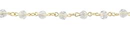 GOLD PLATED 6MM ROUND SWAROVSKI PIGTAIL CHAIN