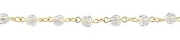 GOLD PLATED 6MM ROUND SWAROVSKI PIGTAIL CHAIN