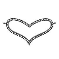 Rhodium Silver Diamond Heart Centerpiece