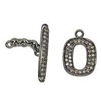 Rhodium Silver Toggle Diamond Clasp 16mm