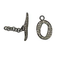 Rhodium Silver Toggle Diamond Clasp 16.0mm