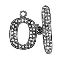 Rhodium Silver Toggle Diamond Clasp 18mm