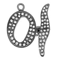 Rhodium Silver Toggle Diamond Clasp 18.0mm