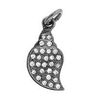 Rhodium Silver Strawberry Diamond Charm 17mm