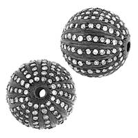 Rhodium Sterling Silver Ball Diamond Bead B-6