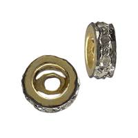 Gold Plated Sterling Silver Rondel Diamond Bead O-14