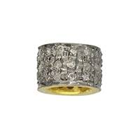 Rhodium Sterling Silver Rondel Diamond Bead O-18