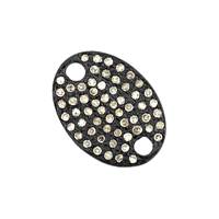 Rhodium Silver Flat Oval Diamond Connector C-3